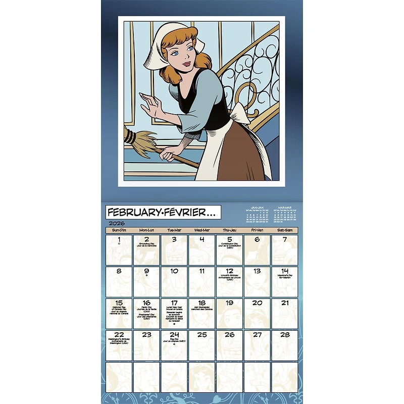 Disney Princess Bilingual 2026 Wall Calendar