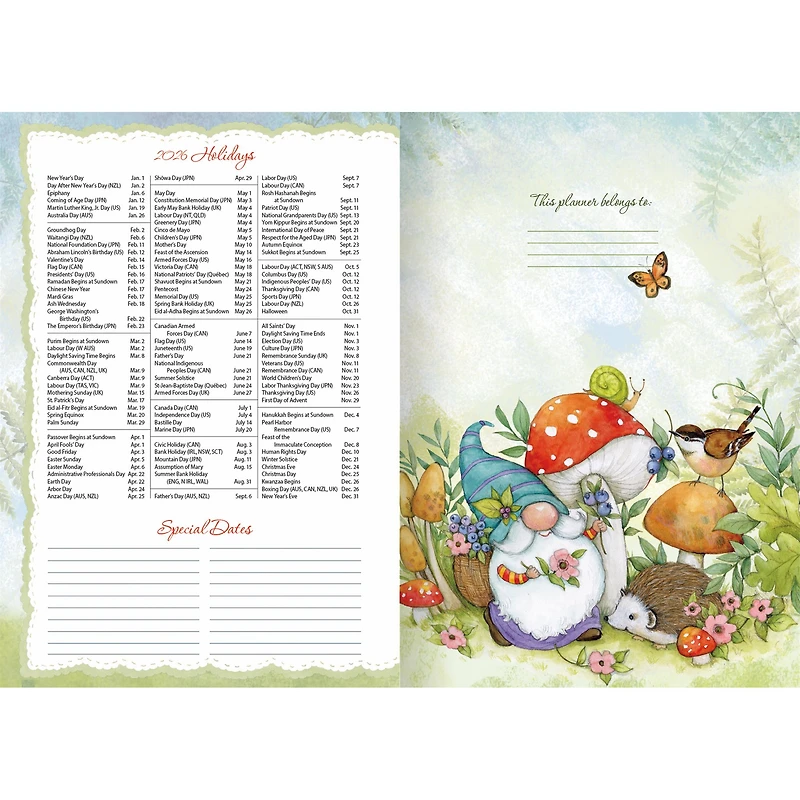 Gnome Sweet Gnome 2026 Monthly Pocket Planner