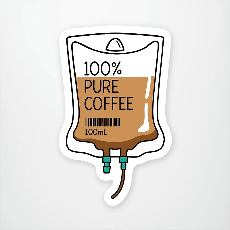 100% Pure Coffee Vinyl Sticker