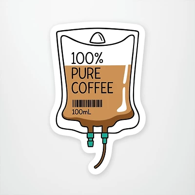100% Pure Coffee Vinyl Sticker