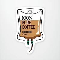 100% Pure Coffee Vinyl Sticker