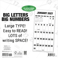 Big Letters Big Numbers 2027 Wall Calendar
