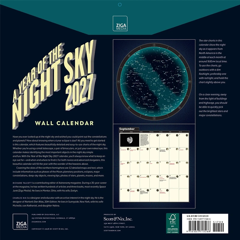 A Year of the Night Sky 2027 Wall Calendar