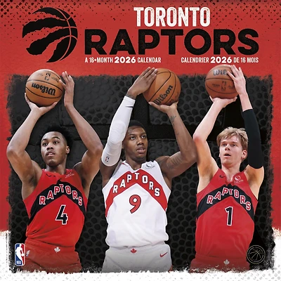 NBA Toronto Raptors Bilingual 2026 Wall Calendar