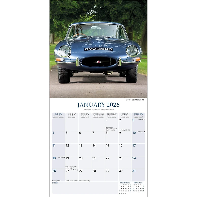 Jaguar 2026 Wall Calendar