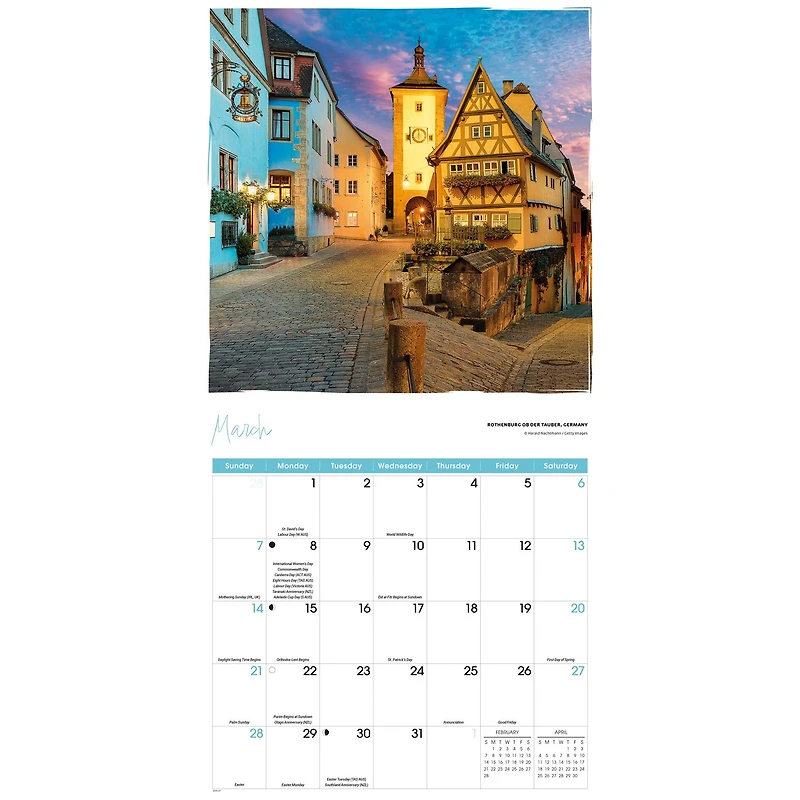 Romantic Europe 2027 Wall Calendar