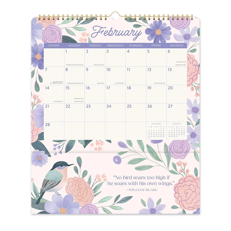 Birds and Blooms Pocket Plus 2027 Wall Calendar