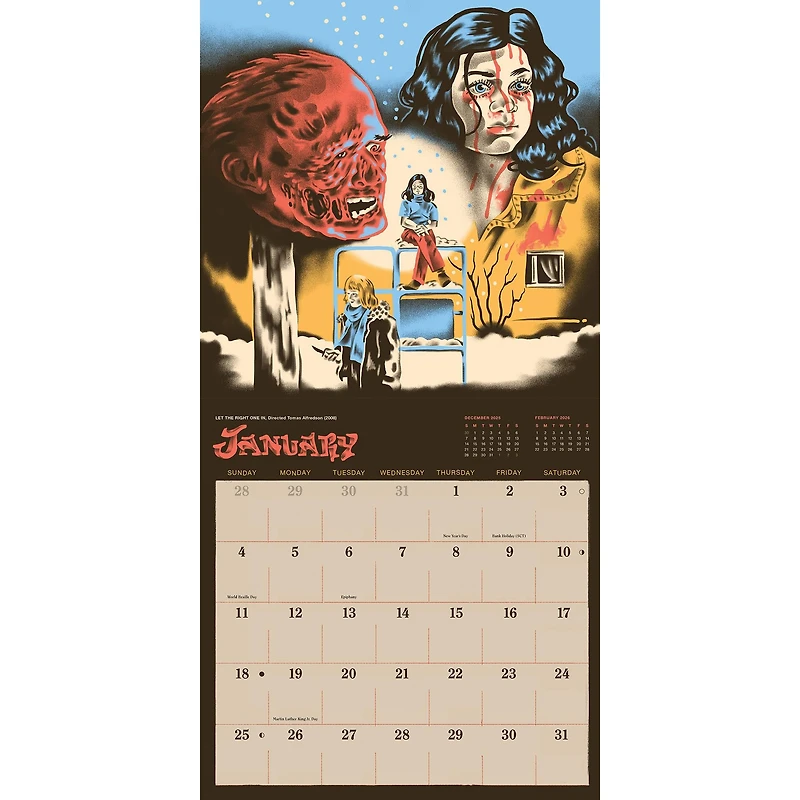 Classic Horror Movies 2026 Wall Calendar - Online Only