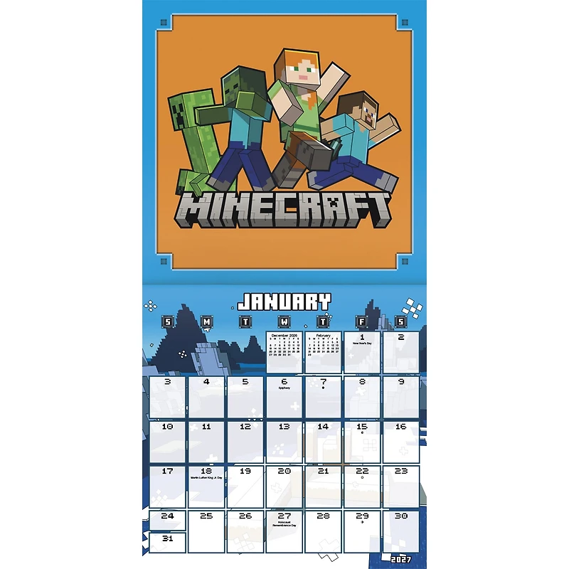 Minecraft 2027 Wall Calendar