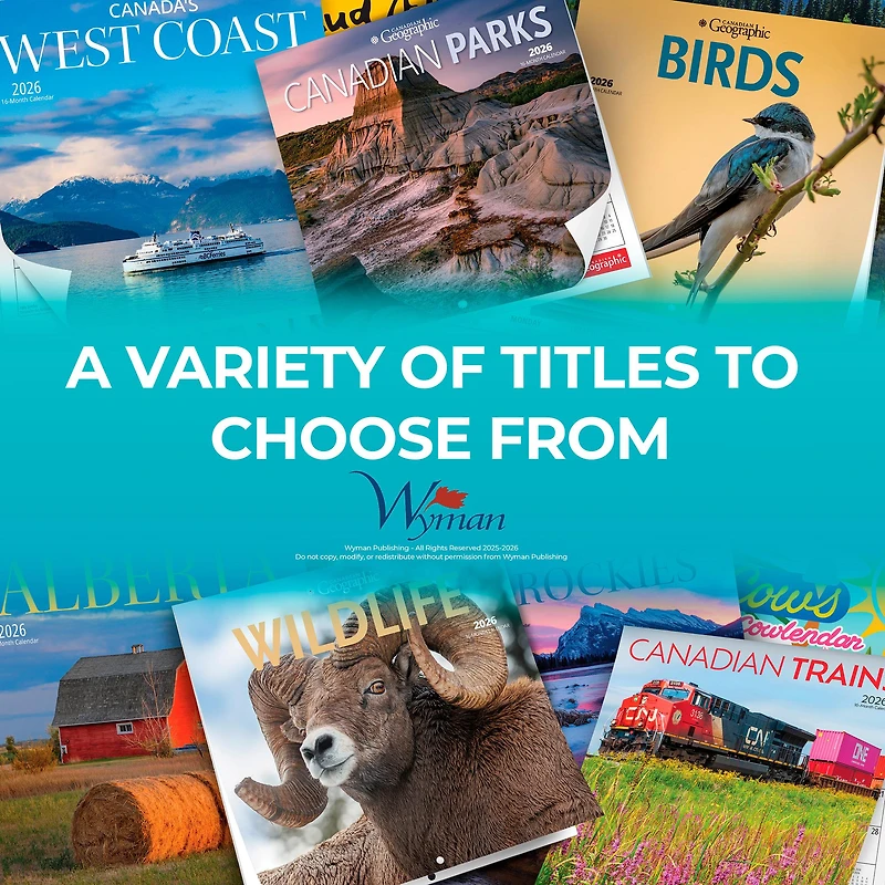 Canadian Geographic Birds 2026 Wall Calendar - Online Only