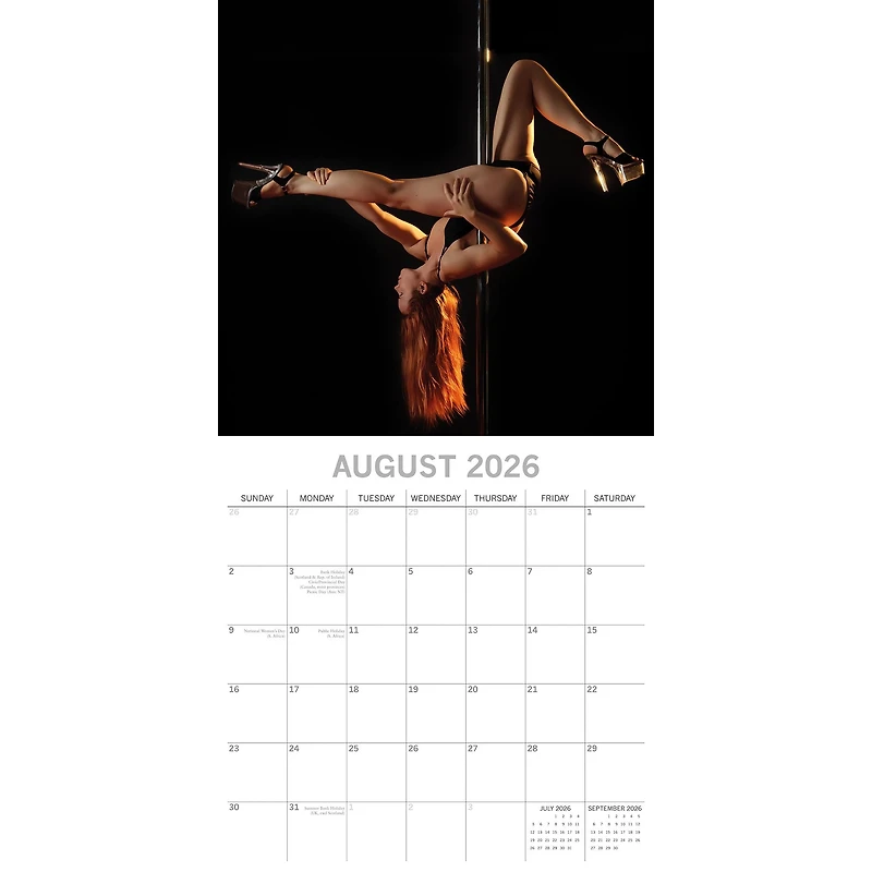 Pole Dancers 2026 Wall Calendar
