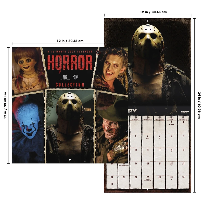 Horror Collection 2027 Wall Calendar