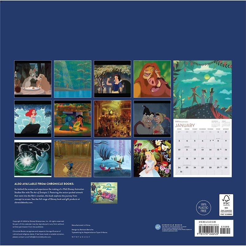 Disney Animation 2027 Wall Calendar - Online Only
