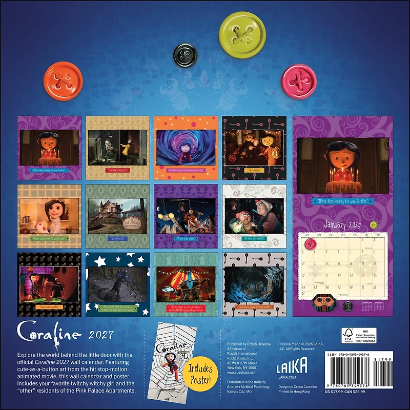 Coraline 2027 Wall Calendar - Online Only