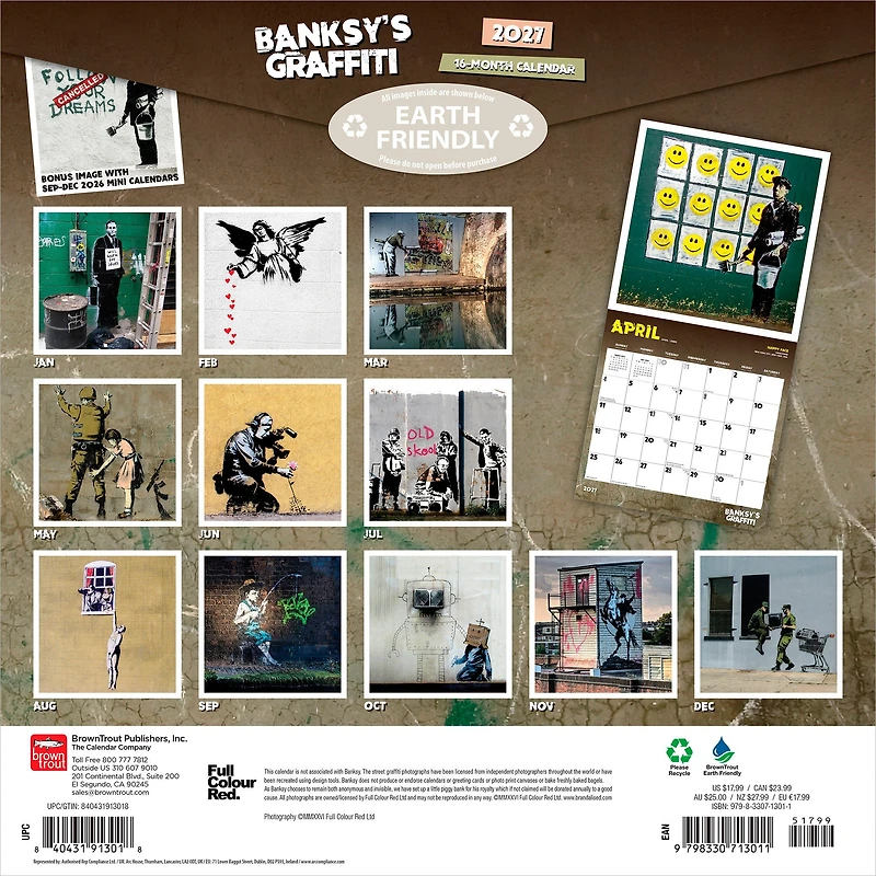 Banksy's Graffiti 2027 Wall Calendar