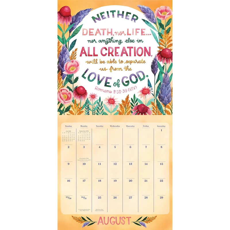 Bible Verses Illustrated 2026 Wall Calendar