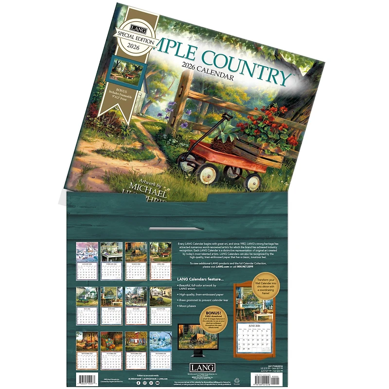 Simple Country 2026 Special Edition Wall Calendar with Print