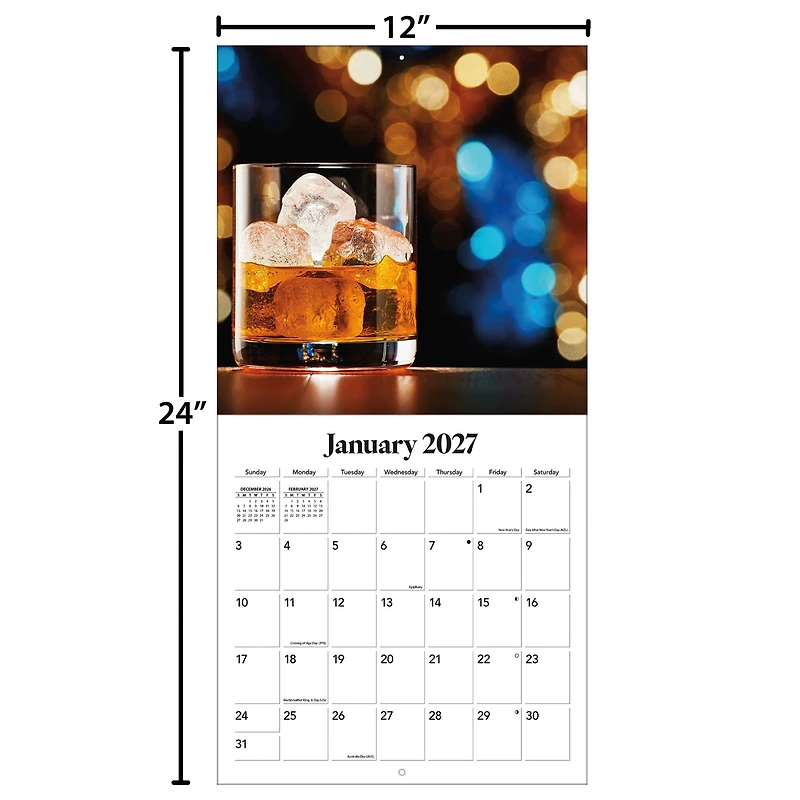 Whiskey 2027 Wall Calendar