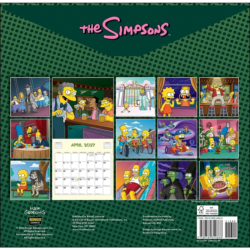 The Simpsons 2027 Wall Calendar