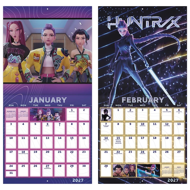 K-Pop Demon Hunters 2027 Wall Calendar