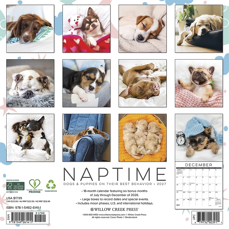 Naptime: Dogs & Puppies on their Best Behavior 2027 Wall Calendar