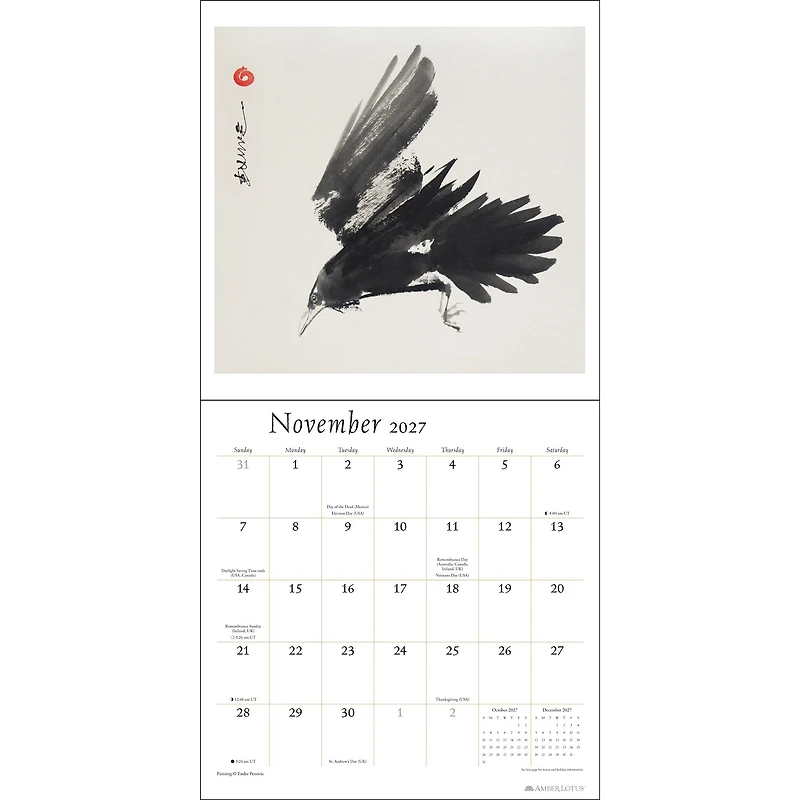 The Artful Crow 2027 Wall Calendar - Online Only