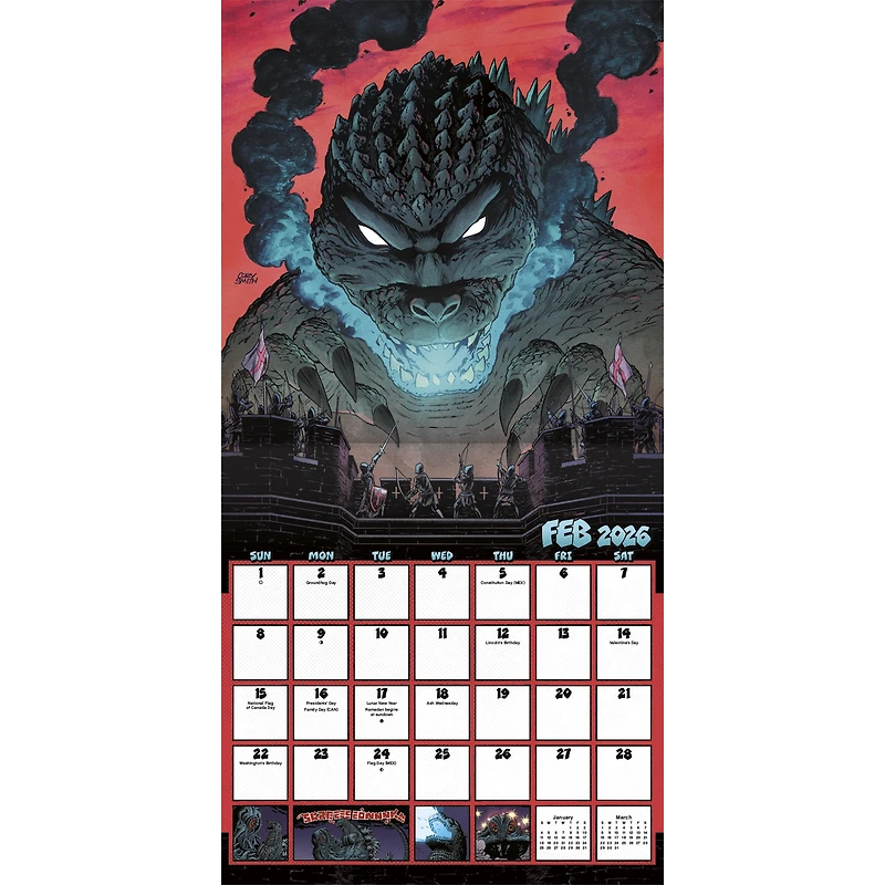 Godzilla Classic 2026 Wall Calendar - Online Only