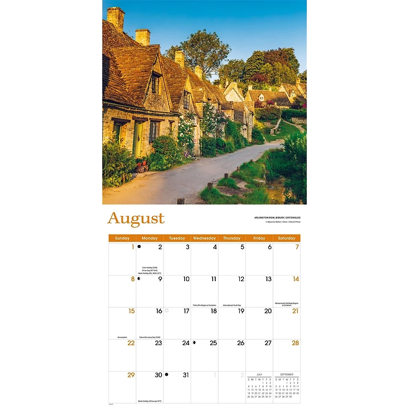England 2027 Wall Calendar