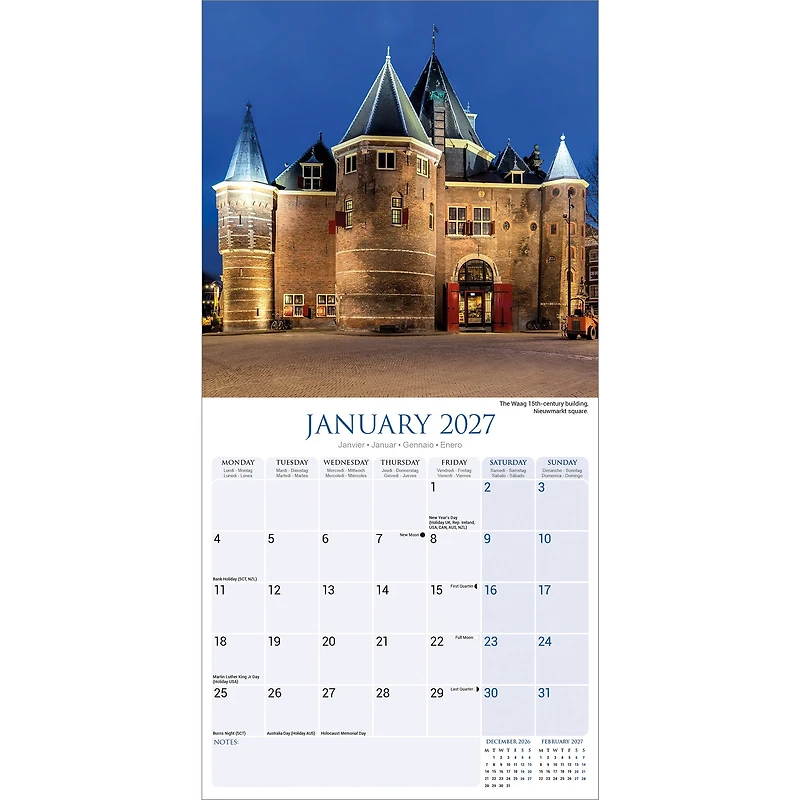 Amsterdam 2027 Wall Calendar
