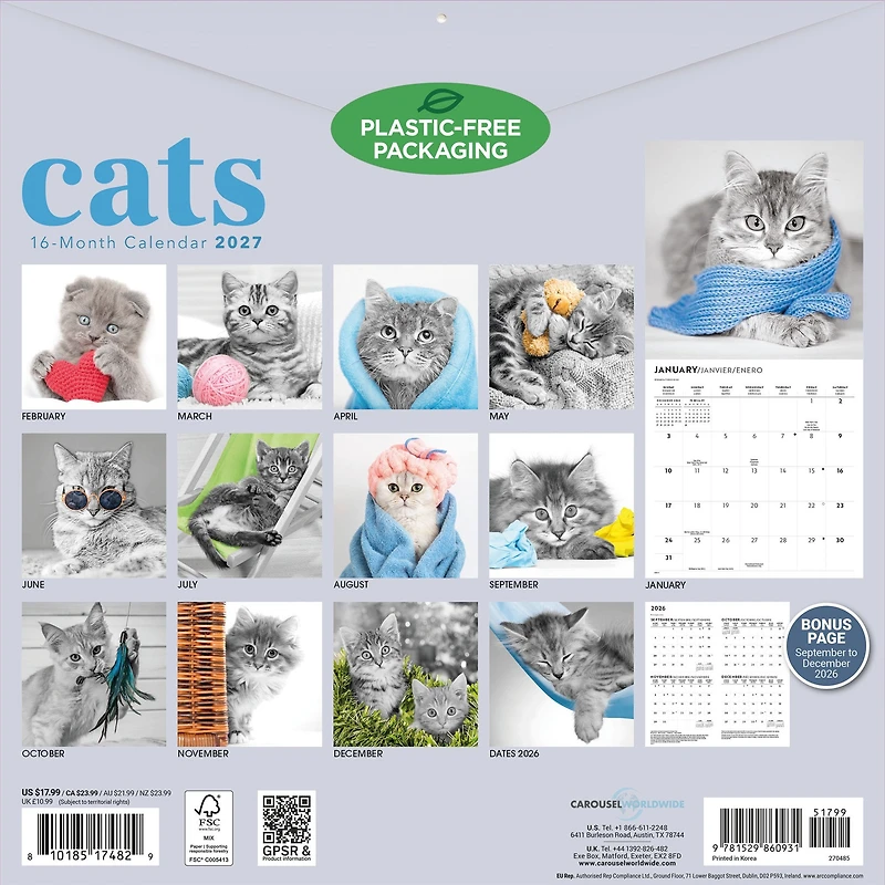 Cats 2027 Wall Calendar