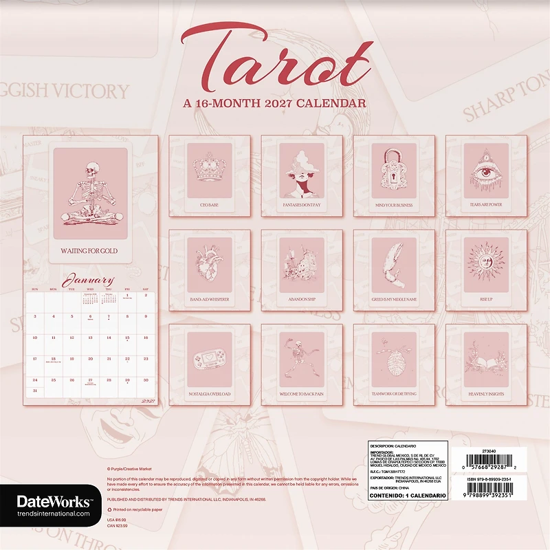 Tarot 2027 Wall Calendar - Online Only