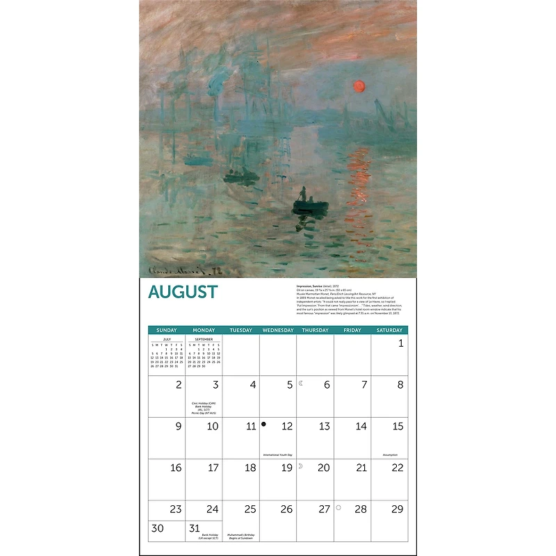 Monet At Sea 2026 Wall Calendar