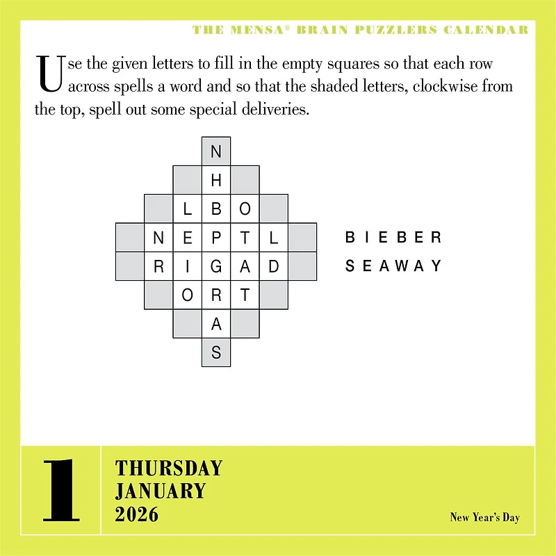 Mensa 365 Brain Puzzlers 2026 Box Calendar