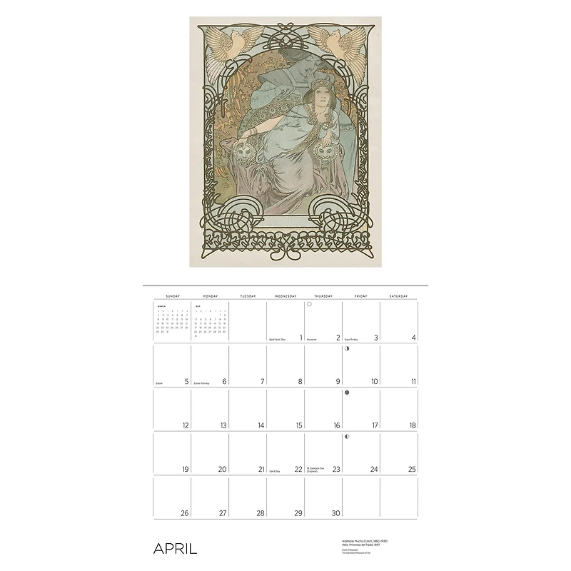 Alphonse Mucha 2026 Wall Calendar