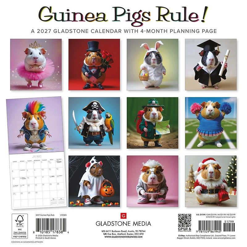 Guinea Pigs Rule! 2027 Wall Calendar