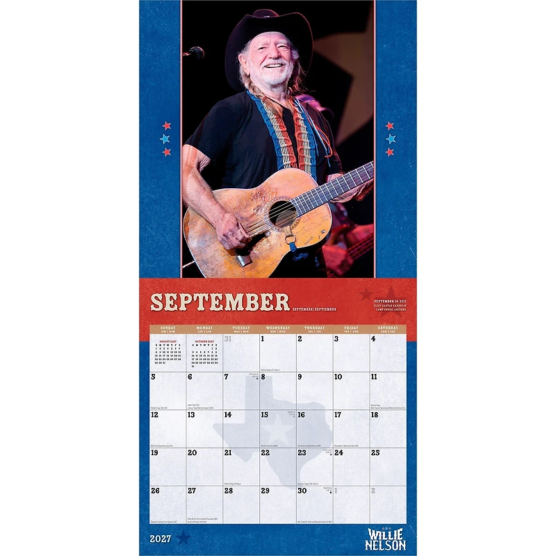 Willie Nelson 2027 Wall Calendar - Online Only