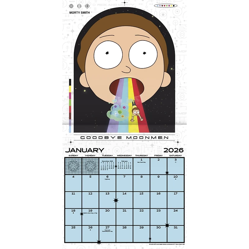 Rick And Morty 2026 Mini Calendar