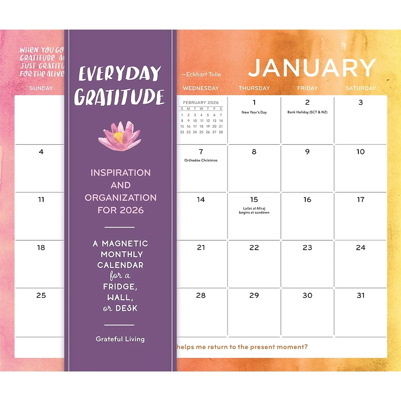 Everyday Gratitude 2026 Mini Magnetic Calendar - Online Only