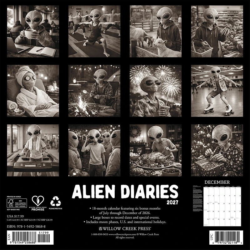 Alien Diaries 2027 Wall Calendar - Online Only