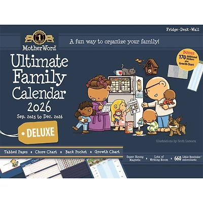 Motherword Deluxe English 2025-2026 Wall Calendar