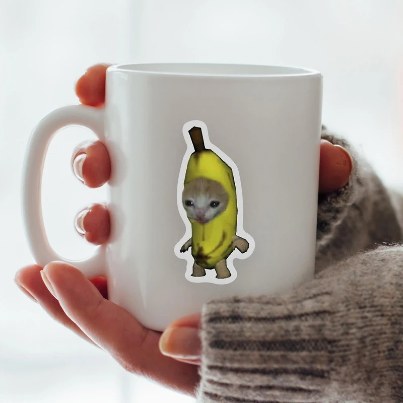 Banana Cat Vinyl Sticker