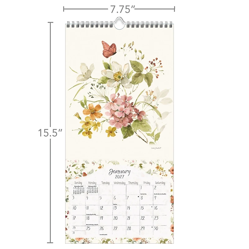 Watercolor Seasons 2027 Slim Calendar - Online Only