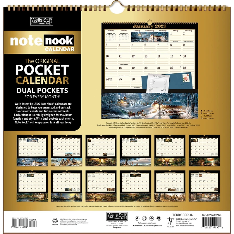 Terry Redlin Note Nook 2027 Wall Calendar
