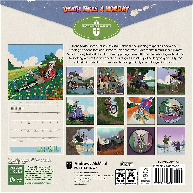 Death Takes a Holiday 2027 Wall Calendar