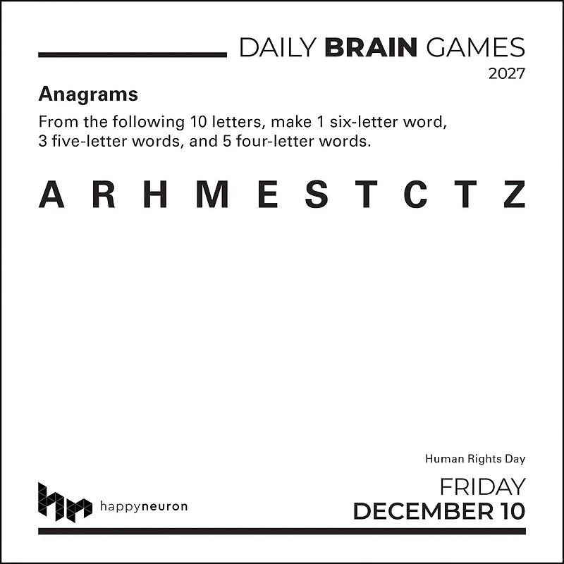 Daily Brain Games 2027 Box Calendar - Online Only
