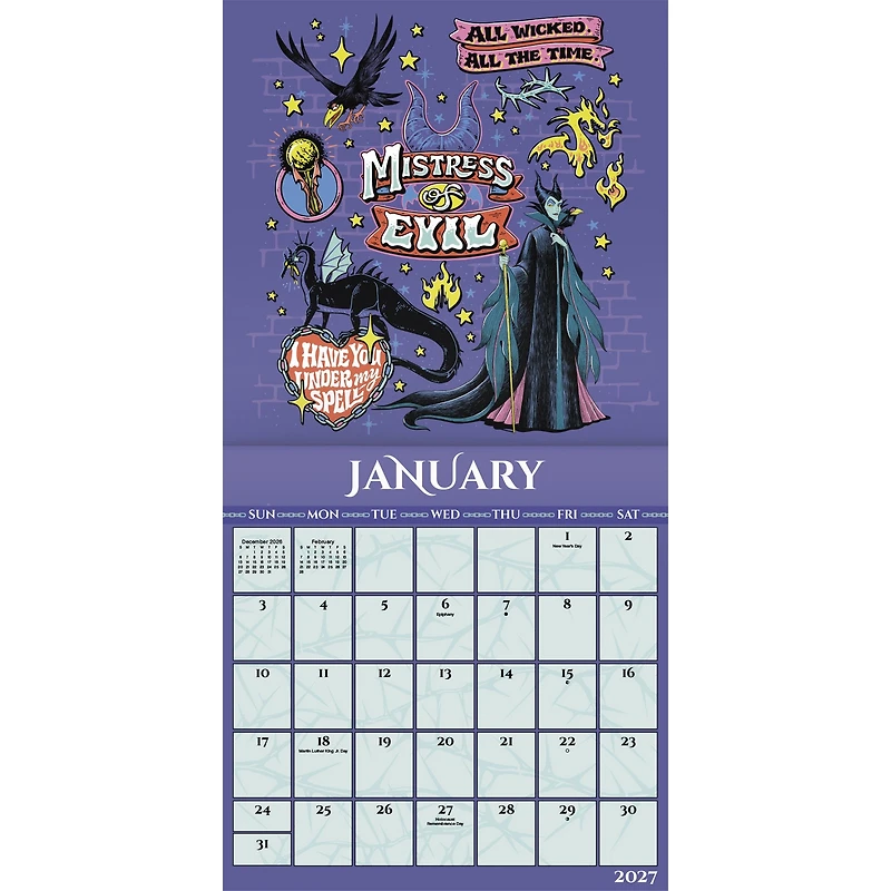 Disney Villains 2027 Wall Calendar