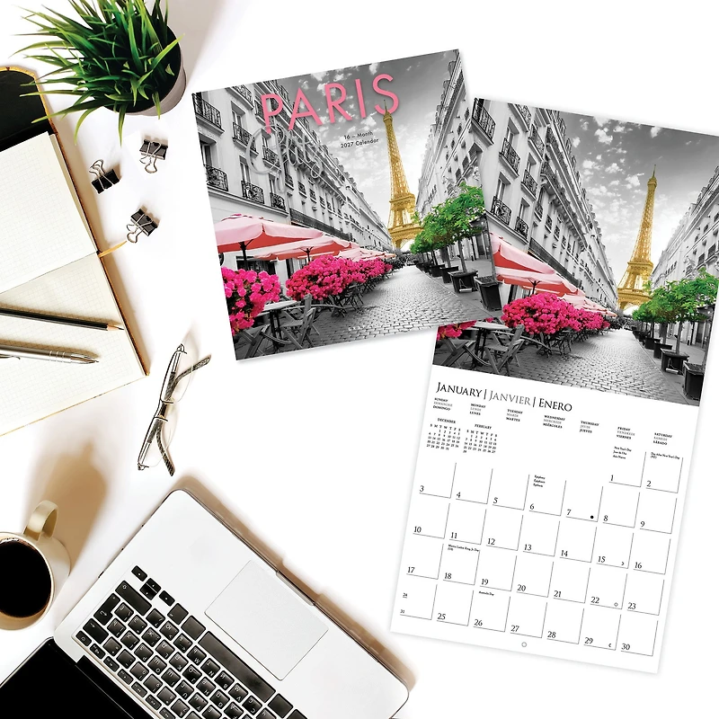 Paris Glitz 2027 Wall Calendar