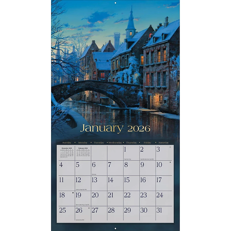 Around The World 2026 Deluxe Special Edition Wall Calendar with Print