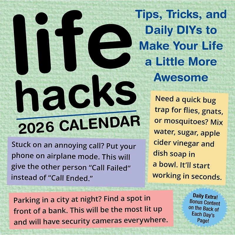 Life Hacks 2026 Box Calendar