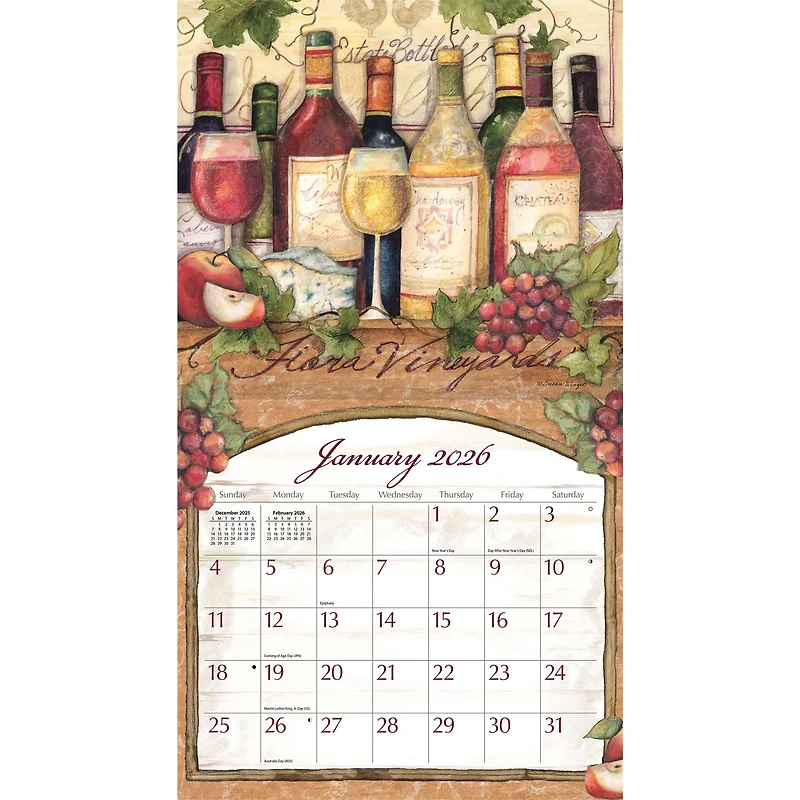 Wine Country 2026 Special Edition Wall Calendar with Print